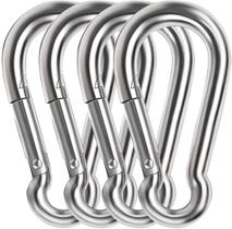 Mosquetão AUMAYCO 304 de aço inoxidável pesado de 10 cm, pacote x4