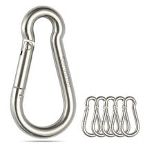 Mosquetão de aço inoxidável Spring Snap Hook x6