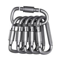 Mosquetão De Alumínio Para Camping E Hiking, 6 Peças, Clipe De D-ring Para Mochila, Gancho De Trava