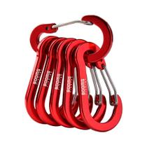 Mosquetão De Liga De Alumínio Com Chaveiro, 6 Peças, Clipe De Fecho Para Camping, Escalada E Pesca