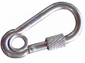 Mosquetão Engate Rápido Em Aço Inox Com Olhal E Trava 5x50mm