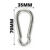 Mosquetão Inox Simples 7Mm X 70Mm Sem Olhal Engate Rápido