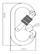 Mosquetão oval em aço fechamento rosca 25kn Mult-5200 Mg Mosquetão oval em aço fechamento rosca 25kn Mult-5200 Mg