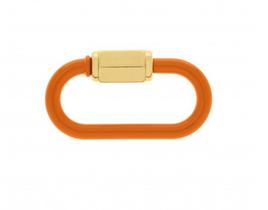 Mosquetão Oval semi joia com verniz italiano colorido azul rosa laranja com Ouro 37mm Mosquetão Oval semi joia com verniz italiano colorido azul rosa laranja com Ouro 37mm