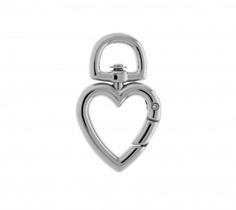 mosquetão pingente coração abre articulado semi joia com verniz italiano monte voce mesmo