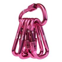 Mosquetão Zalava D-Clip 6 peças de liga de alumínio rosa de 5 cm Mosquetão Zalava D-Clip 6 peças de liga de alumínio rosa de 5 cm
