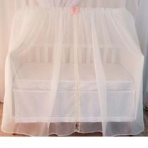Mosquiteiro Avulso Berço Americano 1.50 x 1.30 Voal Branco e Laço Decorativo