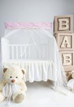 mosquiteiro avulso para mini berço nervura floral com 2 peças em tecido de algodão mosquiteiro avulso para mini berço nervura floral com 2 peças em tecido de algodão