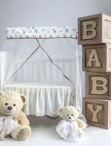 mosquiteiro avulso para mini berço raposa bege colorida com 2 peças feita em tecido de algodão