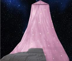 Mosquiteiro Bed Canopy BCByou com estrelas fluorescentes rosa Mosquiteiro Bed Canopy BCByou com estrelas fluorescentes rosa