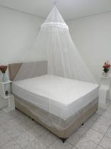 Mosquiteiro Branco Renda Filó Para Cama Casal E Solteiro - Nordesul