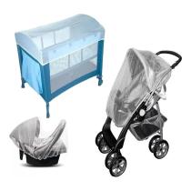 Mosquiteiro com Elástico para Carrinho, Berço, Bebê Conforto e Cadeirinha Branco Tamanho 1,30 m X 1,00 m