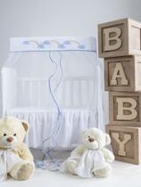 mosquiteiro cortinado para mini berço avulso bordado no tema arco iris contendo 2 peças