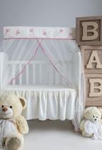 mosquiteiro cortinado para mini berço avulso bordado no tema borboleta 0,94 LARGURA x 1,50 ALTURA mosquiteiro cortinado para mini berço avulso bordado no tema borboleta 0,94 LARGURA x 1,50 ALTURA