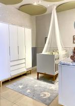 Mosquiteiro de Teto Poly Cortinado Berço Tulle Renda Branco