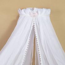 Mosquiteiro de Voil Dossel de Parede Borboleta Perola Branca Mosquiteiro de Voil Dossel de Parede Borboleta Perola Branca