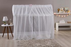 Mosquiteiro Montessoriano 2.00 x 2.10 Voal Branco Laço Rosa