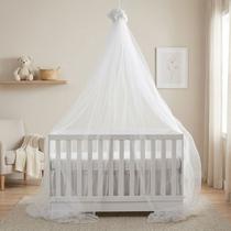 Mosquiteiro para Berço com Renda Tule Branco Padrão Nacional e Americano