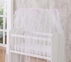 Mosquiteiro para Berço Padrao Americano Rosa bebe Véu Berço Americano rosa