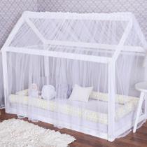 Mosquiteiro Para Cama Montessoriana Tule Branco 2,00 x 2,00 - Tropical Baby