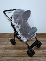 Mosquiteiro Para Carrinho Viés Branco Com Elástico Cortinado Véu