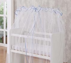 Mosquiteiro para mini Berço Bebe Azul Bebê Véu para mini Berço Azul Mosquiteiro para mini Berço Bebe Azul Bebê Véu para mini Berço Azul