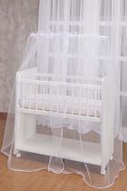 Mosquiteiro para Mini Berço Todo Branco Véu para mini berço Bebe Branco