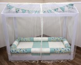 Mosquiteiro Para Mini Cama Montessoriano Casinha Infantil Tule Com Renda Palha