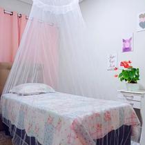 Mosquiteiro renda filó branco ideal para proteger dos mosquitos e pernilongos casal solteiro