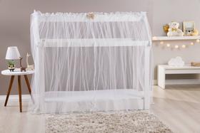 Mosquiteiro Solteiro Montessoriano 2.00m x 2.10cm Tule Branco Laço Caqui Mosquiteiro Solteiro Montessoriano 2.00m x 2.10cm Tule Branco Laço Caqui