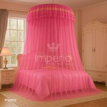 Mosquiteiro SS Gigante Volta ao Mundo Com Elástico Elegante em Renda Cama Casal Queen King