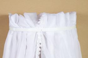 Mosquiteiro Voil Com Dossel De Parede Branco Liso Unisex