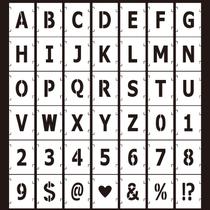Mossdecal Moldes Vazados para Artesanato 42 Peças Letras e Números 12,7 cm