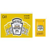 Mostarda Amarela Em Sachês Kraft Heinz Caixa Fechada 144 unidades De 5 gramas
