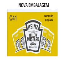 Mostarda Sachês Heinz Qualidade Tradicional Caixa Com 144 Unidades de 5 Gramas