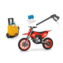 Moto Cross Garage Wash Com Lavadora E Acessórios - Usual Brinquedos