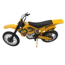 Moto De Brinquedo Apoio Lateral Grande 36Cm Cross Amarelo - Bc Toys