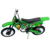 Moto de Brinquedo com Apoio Lateral Grande 36cm Cross Verde - BC TOYS