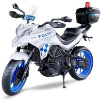 Moto De Brinquedo Polícia Multi Motors Grande Azul Roma