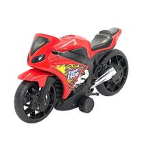 Moto De Brinquedo Vermelha Super 1600 De Fricção Cromada