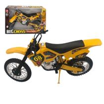 Moto de Motocross de Brinquedo com Apoio - Amarelo - BC TOYS