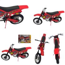 Moto De Motocross P/ Brinquedo Vermelho C/ Apoio Realista