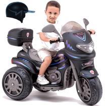 Moto Eletrica Biemme Sprint Turbo 12V com Capacete Preta Boy Moto Eletrica Biemme Sprint Turbo 12V com Capacete Preta Boy