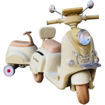 Moto Eletrica Duas Crianças Shiny Toys Vespa com Carretinha 12V