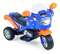 Moto Eletrica Grande Infantil Menino 6v Azul Speed Chopper - HOMEPLAY