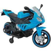 Moto Eletrica Grande Infantil Menino Menina 6v Com Inmetro Azul