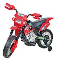 Moto Elétrica Homeplay Motocross Vermelha 6V - Com Rodinhas