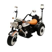 Moto Elétrica Infantil 12V Chopper Branca com Sirene