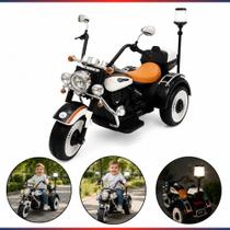 Moto Elétrica Infantil 12V Chopper Sirene Branca Moto Elétrica Infantil 12V Chopper Sirene Branca