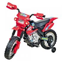 Moto Elétrica Infantil 6V Motocross Vermelha- Homeplay